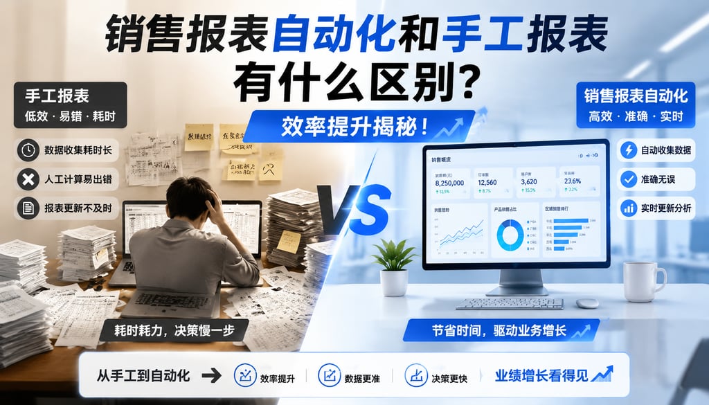 销售报表自动化和手工报表有什么区别？效率提升揭秘