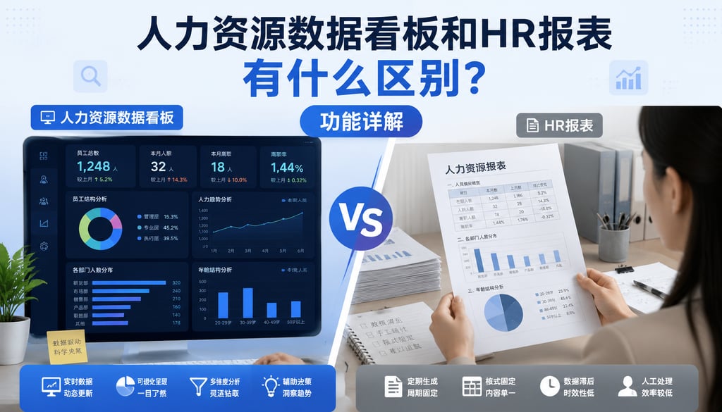 人力资源数据看板和HR报表有什么区别？功能详解
