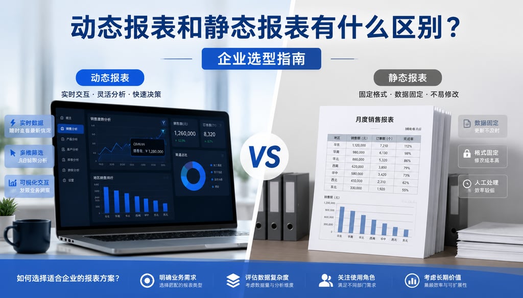动态报表和静态报表有什么区别？企业选型指南