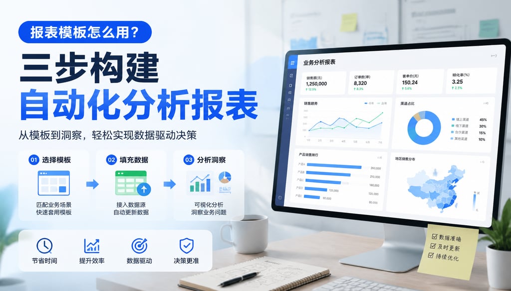 报表模板怎么用？三步构建自动化分析报表