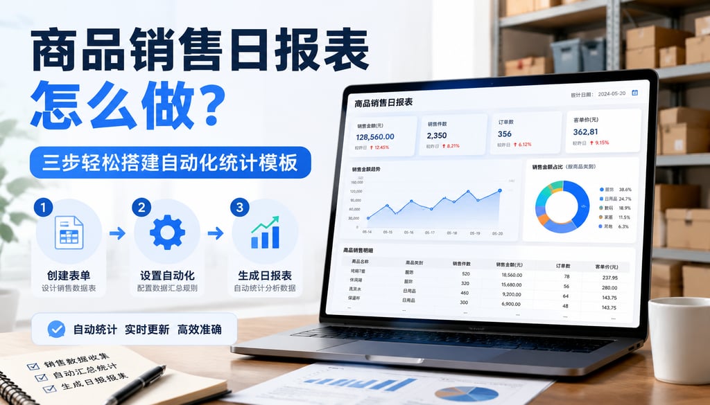 商品销售日报表怎么做？三步轻松搭建自动化统计模板