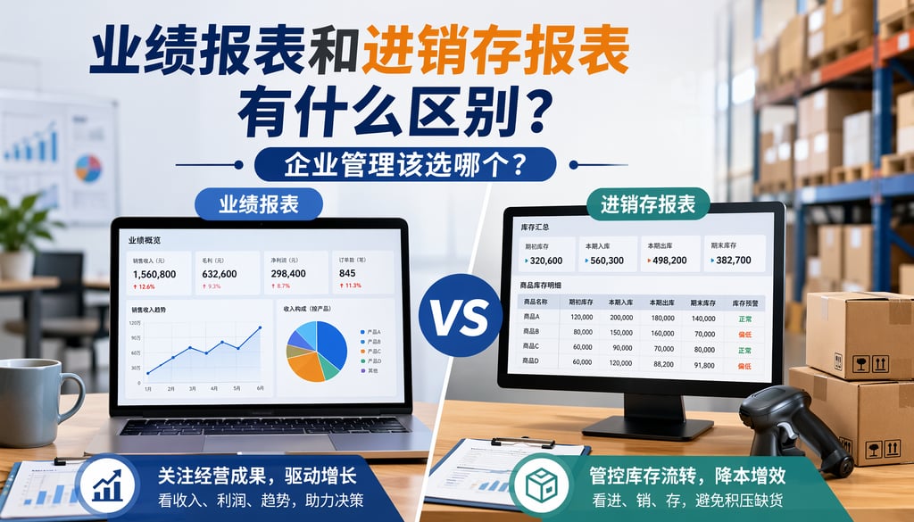 业绩报表和进销存报表有什么区别？企业管理该选哪个