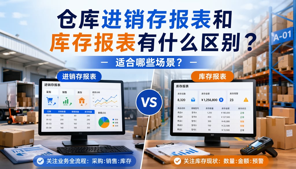 仓库进销存报表和库存报表有什么区别？适合哪些场景