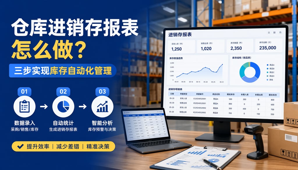仓库进销存报表怎么做？三步实现库存自动化管理