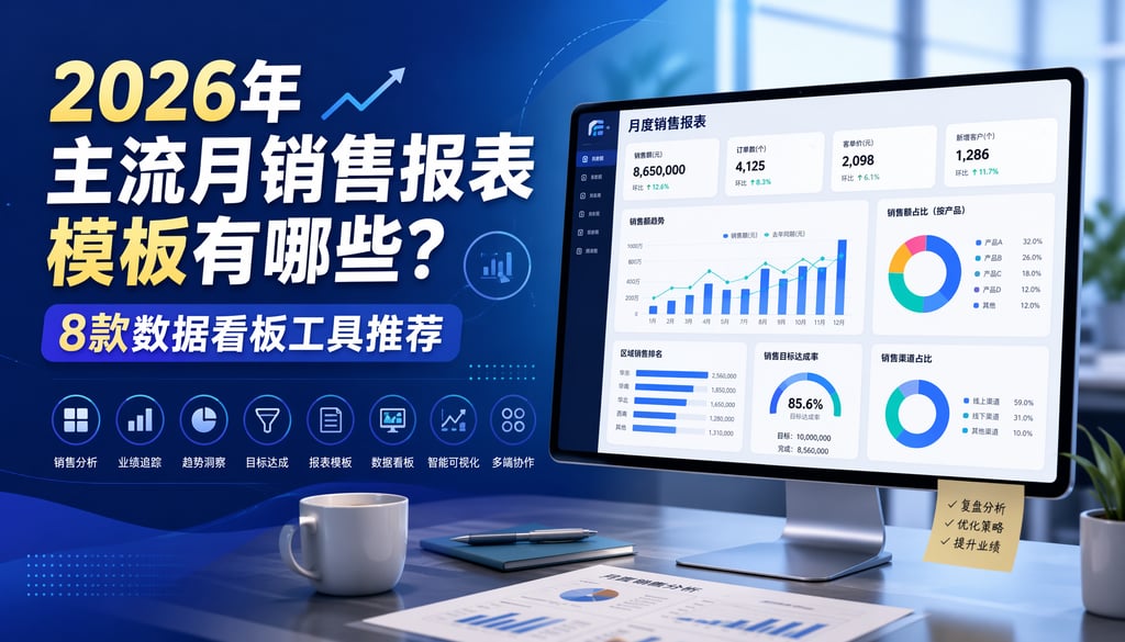 2026年主流月销售报表模板有哪些？8款数据看板工具推荐