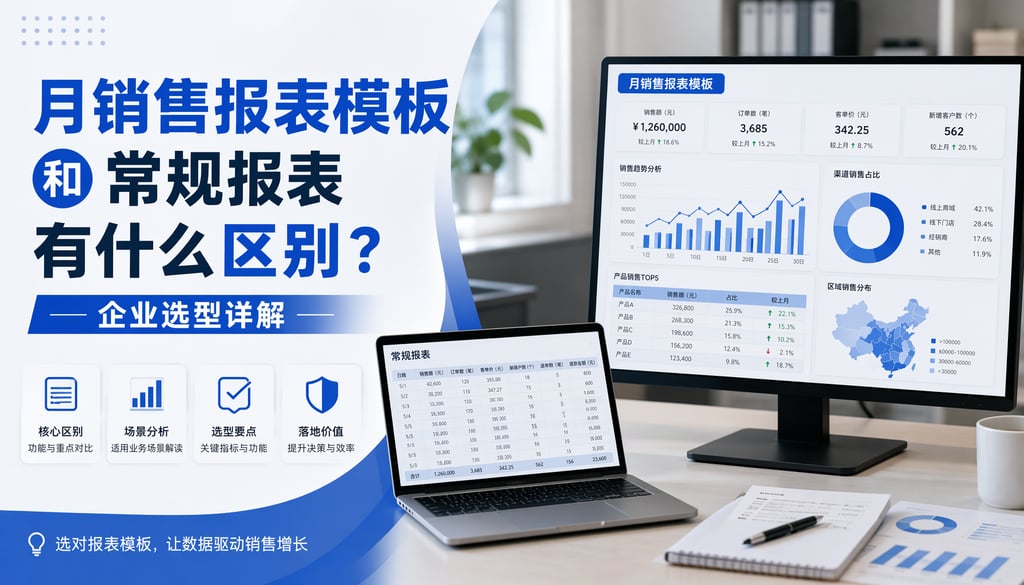 月销售报表模板和常规报表有什么区别？企业选型详解