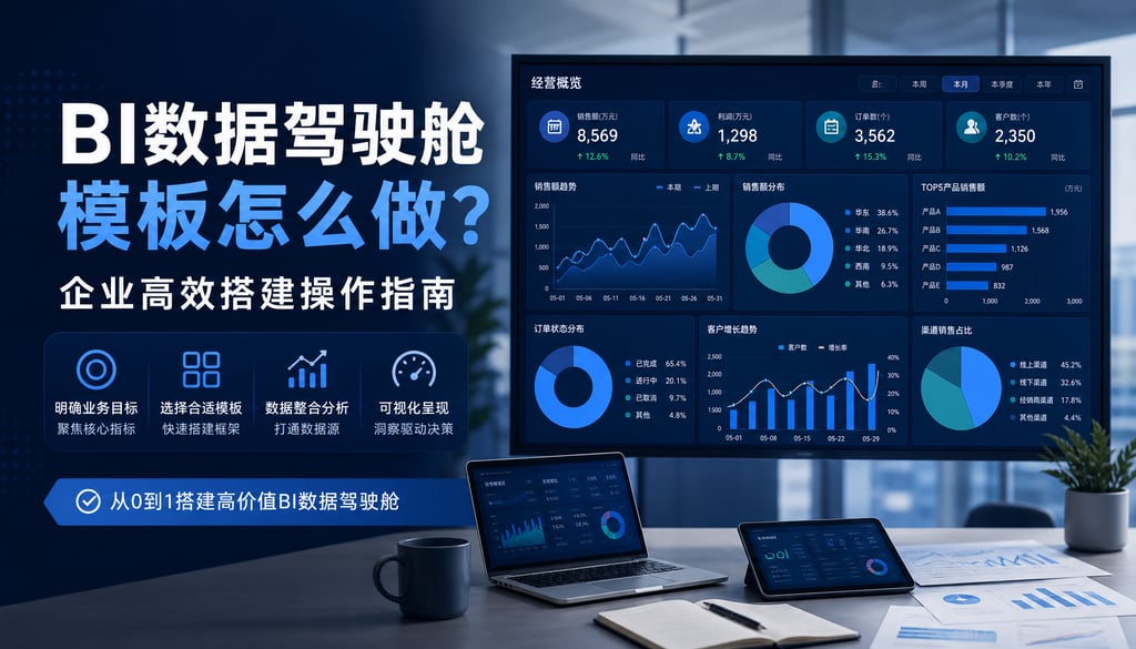 BI数据驾驶舱模板怎么做？企业高效搭建操作指南