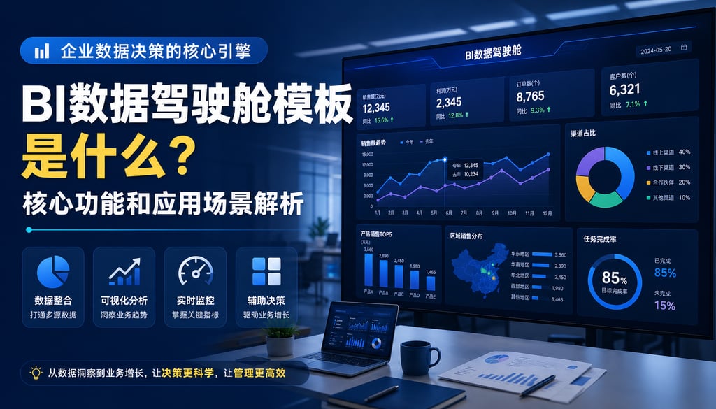 BI数据驾驶舱模板是什么？核心功能和应用场景解析