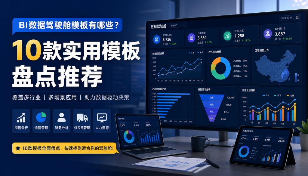 BI数据驾驶舱模板有哪些？10款实用模板盘点推荐