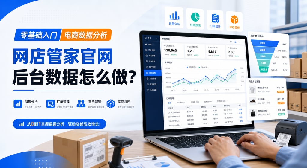 网店管家官网后台数据怎么做？零基础入门电商数据分析