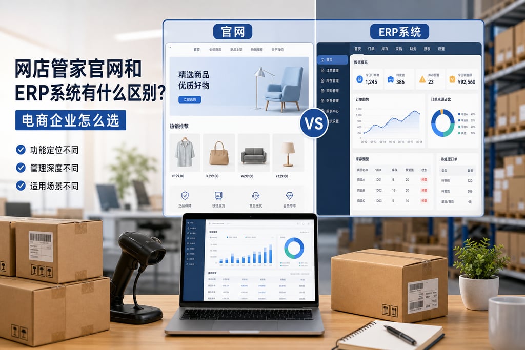 网店管家官网和ERP系统有什么区别？电商企业怎么选
