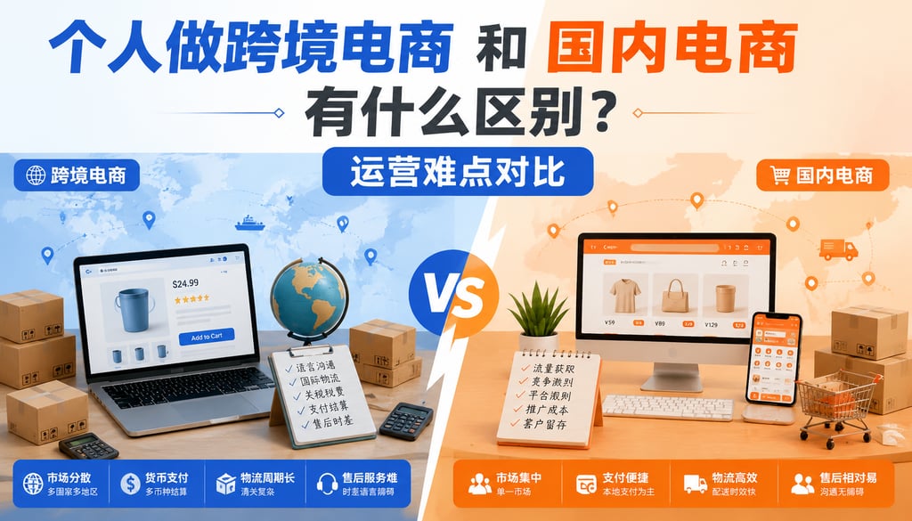 个人做跨境电商和国内电商有什么区别？运营难点对比