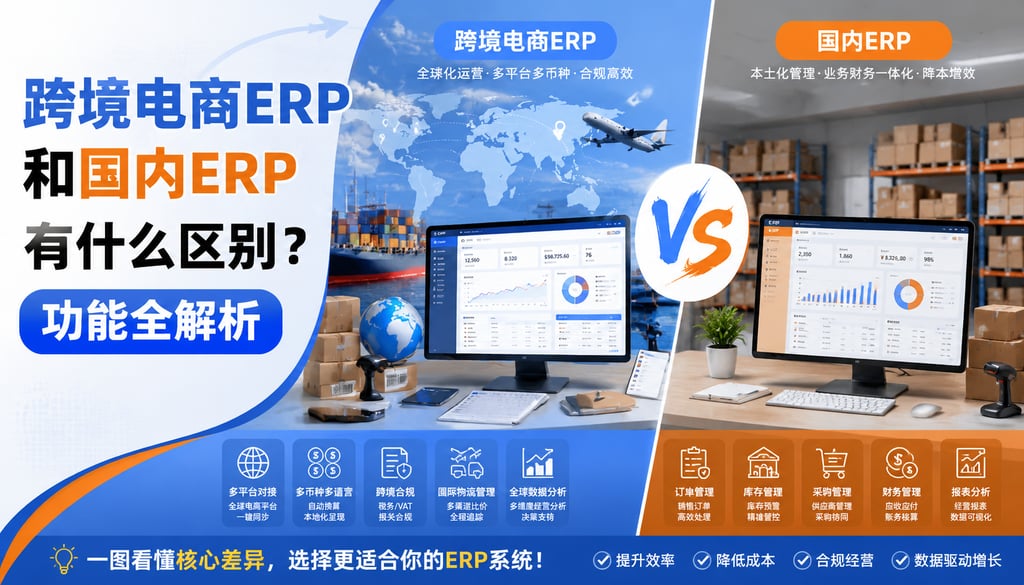 跨境电商ERP和国内ERP有什么区别？功能全解析