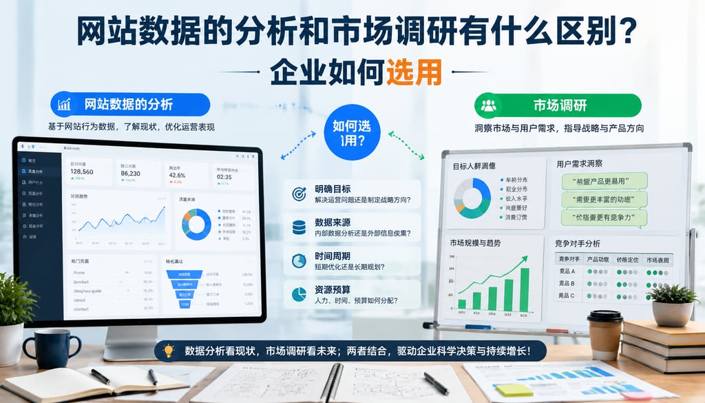 网站数据的分析和市场调研有什么区别？企业如何选用