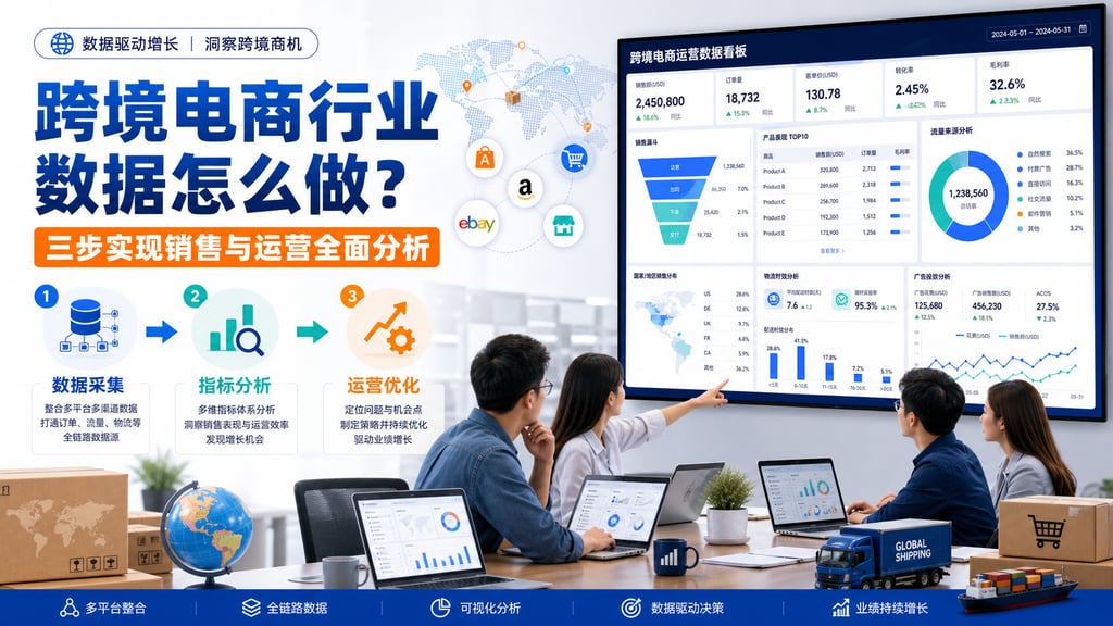 跨境电商行业数据怎么做？三步实现销售与运营全面分析