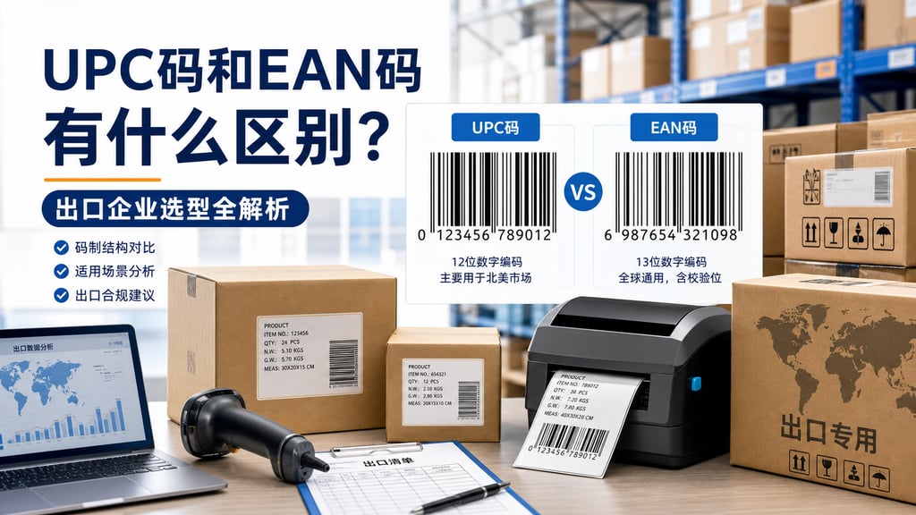 UPC码和EAN码有什么区别？出口企业选型全解析